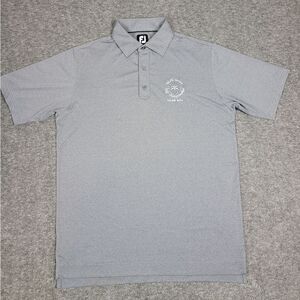 FootJoy Men's  Golf Shirt Polo Size M Logo Chest Light Gray Short Sleeve